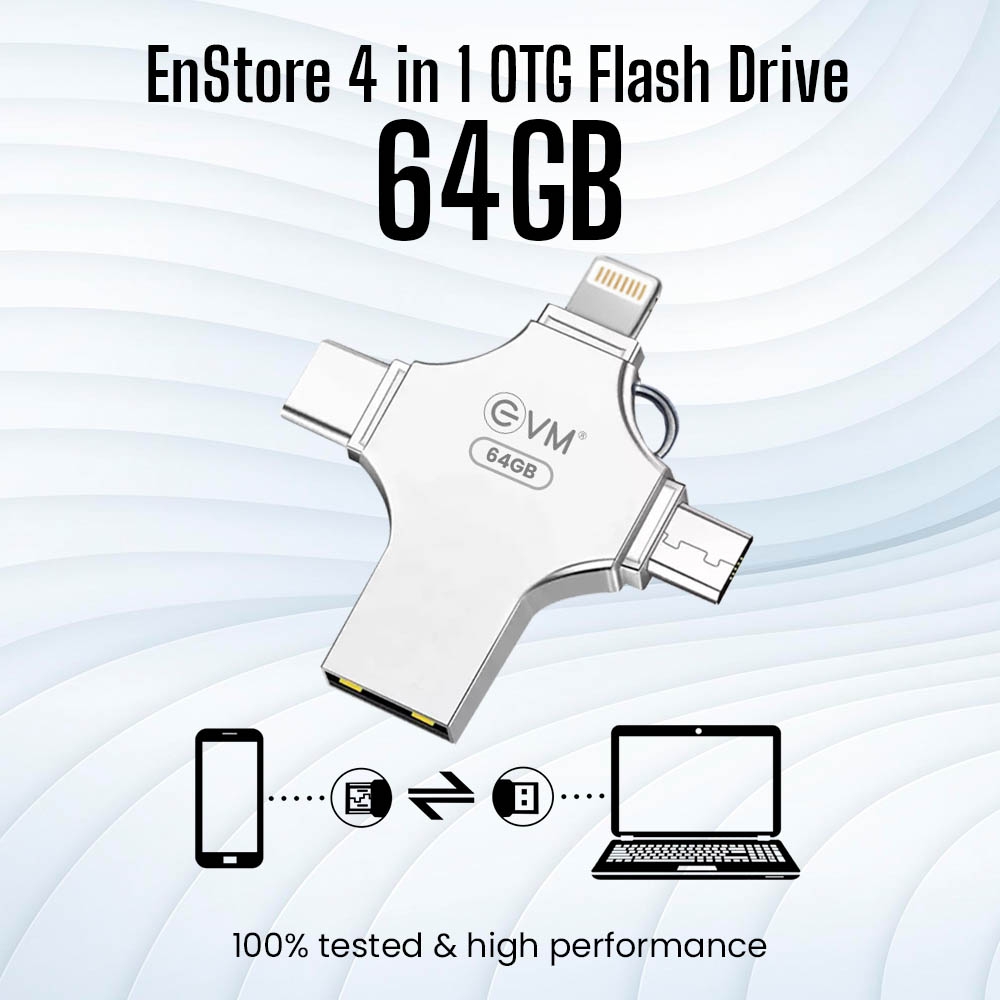 EVM ENSTORE 4 IN 1 OTG FLASHDRIVE 64GB (Pendrive) 